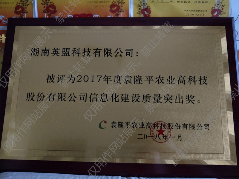 英盟科技质量突出奖